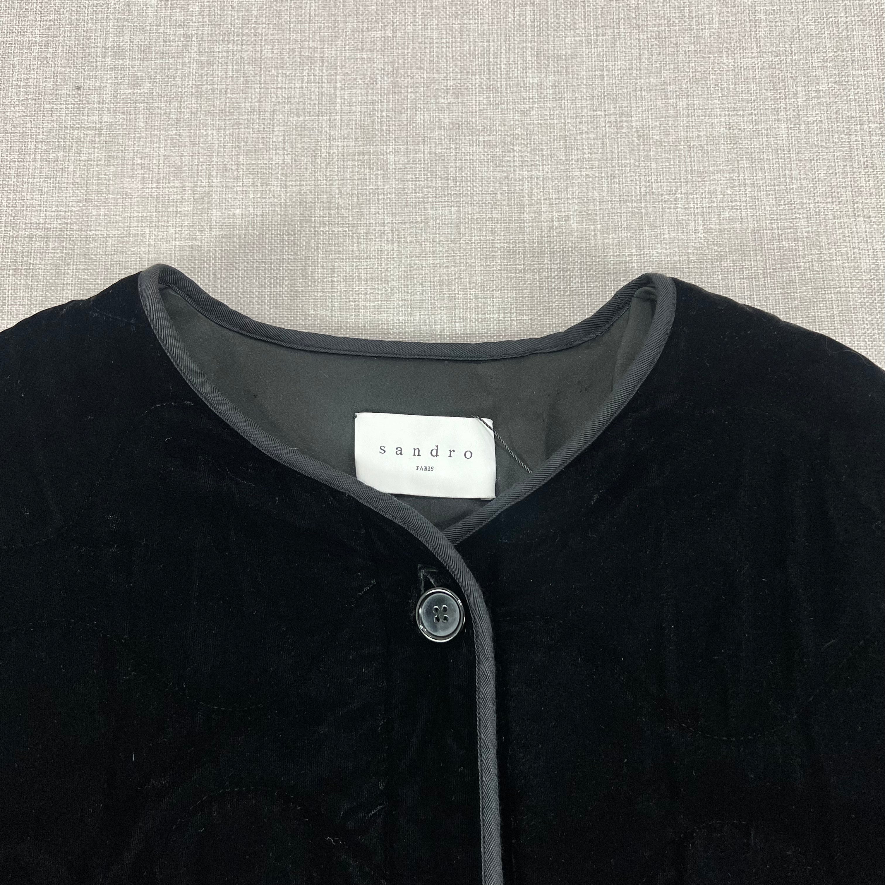 SANDRO WOMEN'S VELVET QUILTED JACKET