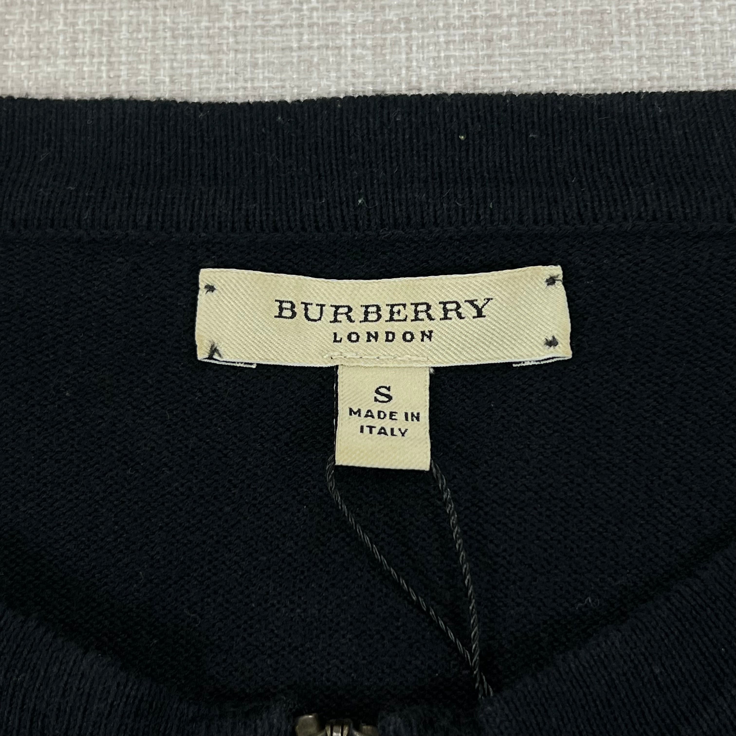 BURBERRY CHECK PATCH WOOL CASHMERE CARDIGAN