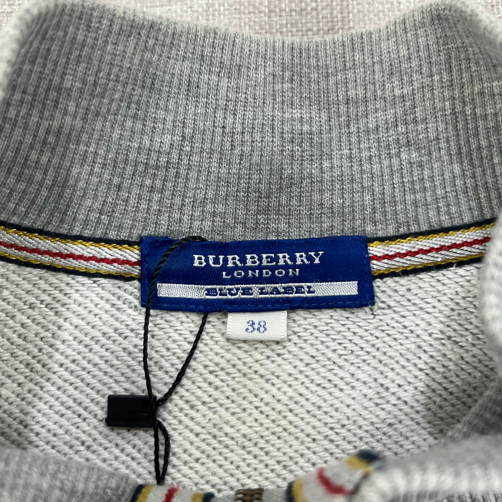 BURBERRY BLUE LABEL GREY ZIP-UP SWEATSHIRT