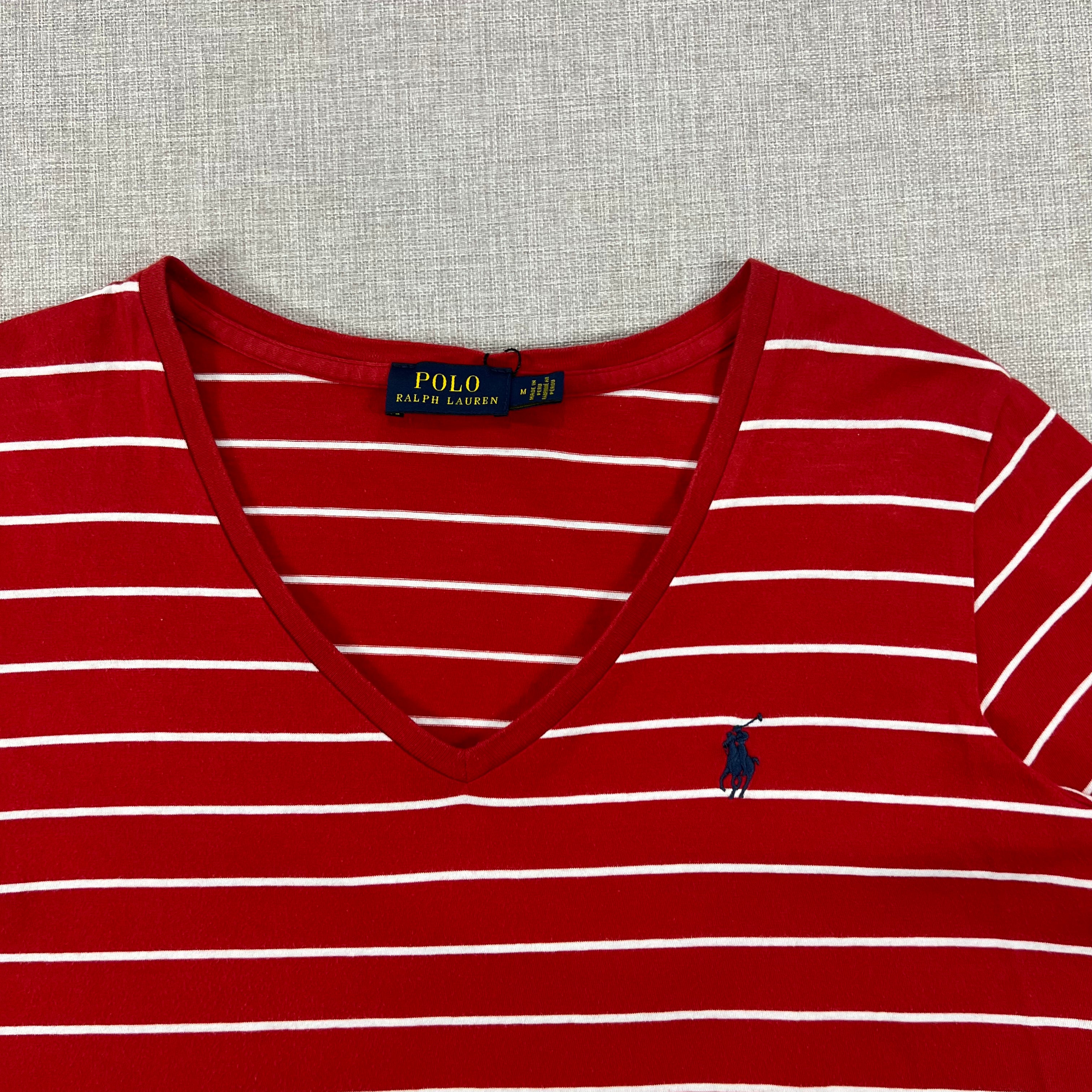 POLO RALPH LAUREN V-NECK STRIPED TEE