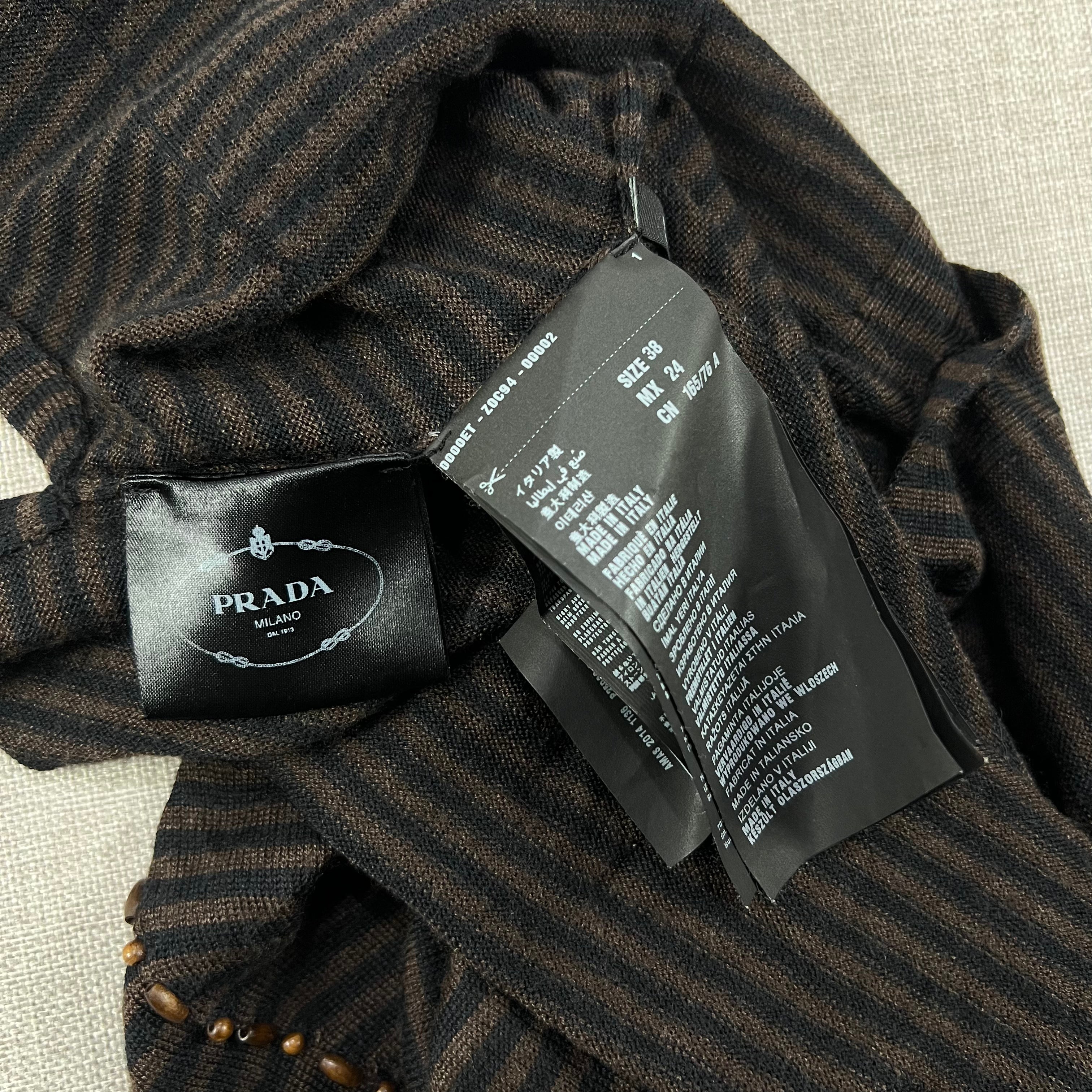 PRADA STRIPED CARDIGAN