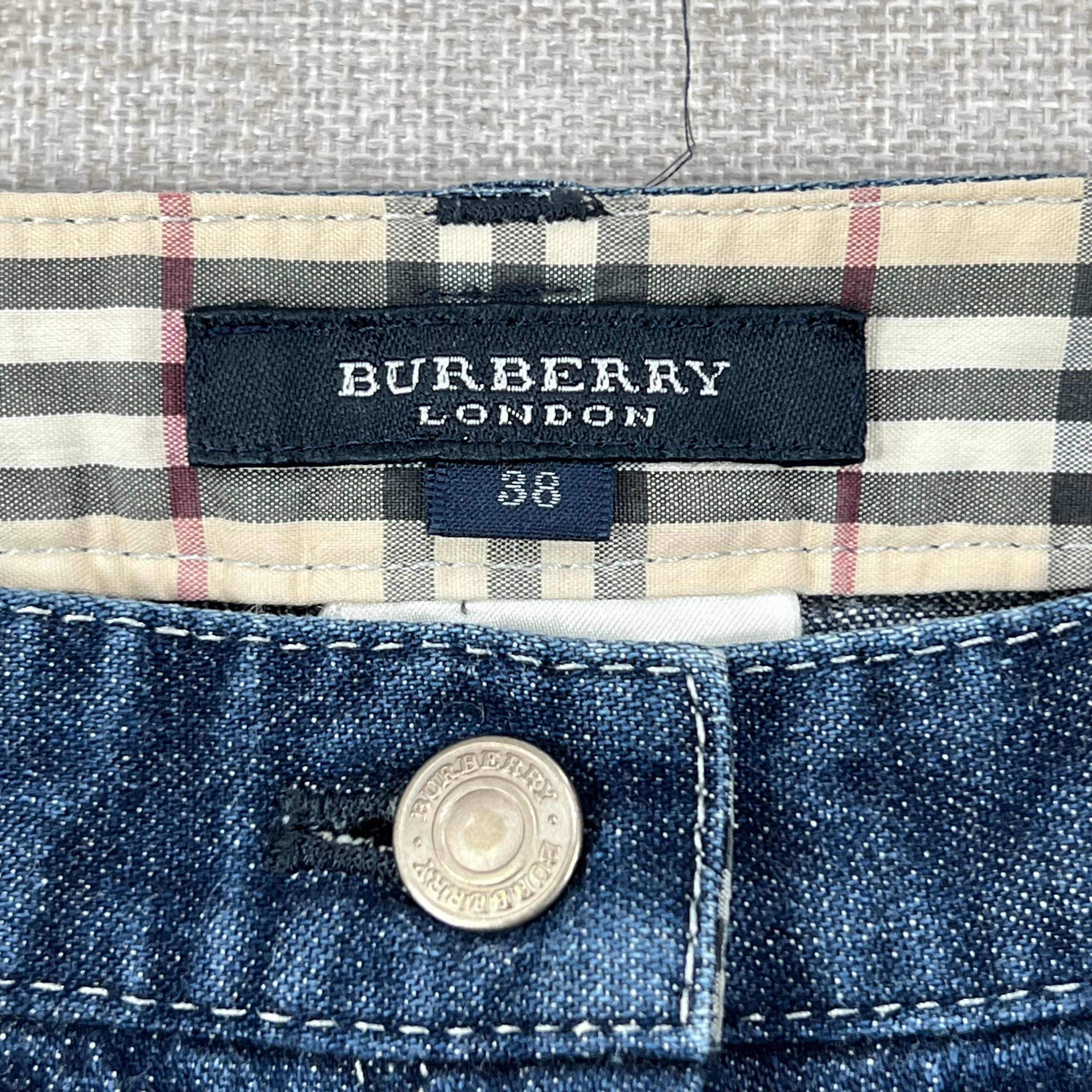 BURBERRY NOVA CHECK CUFF DENIM JEANS