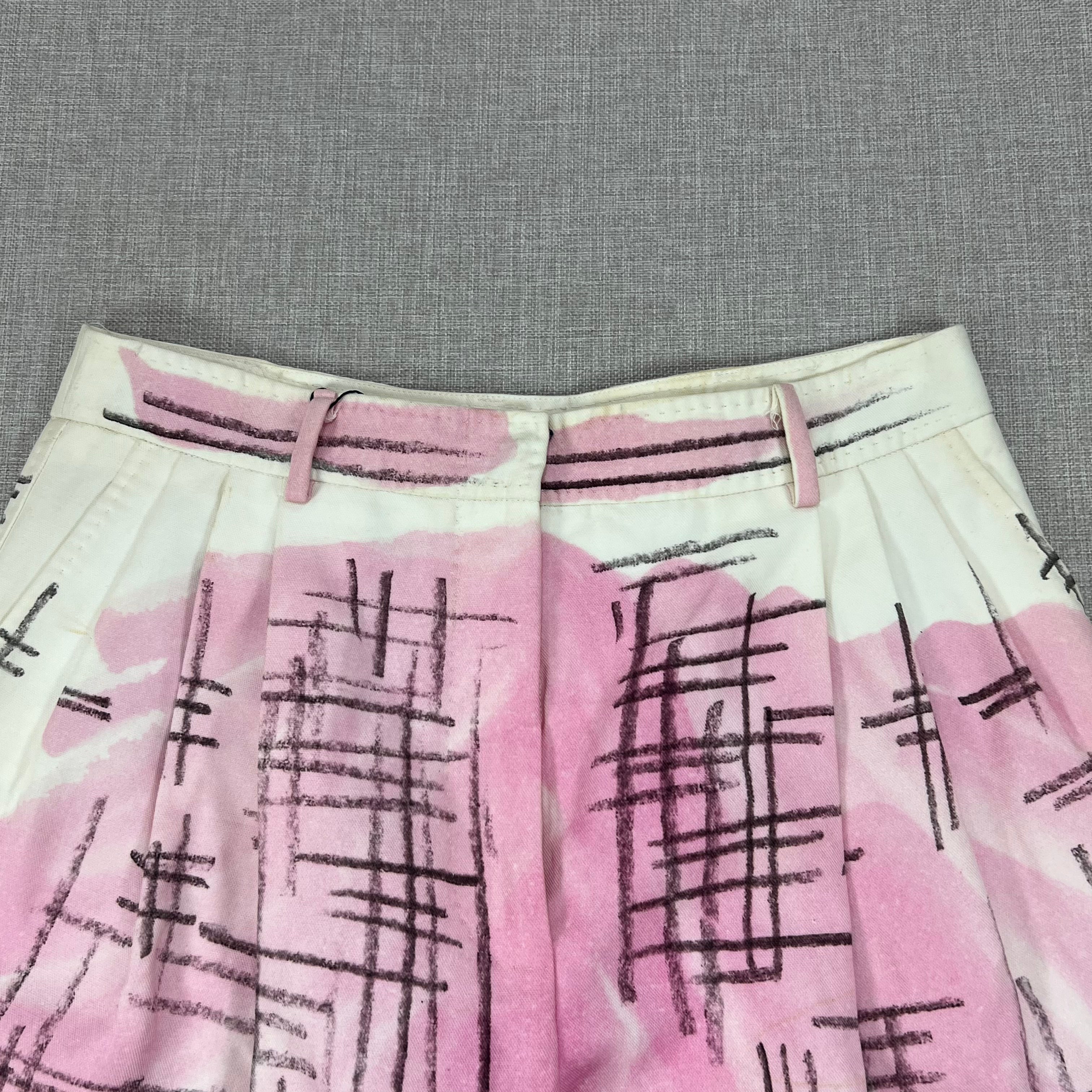 MOSCHINO PLAID PATTERN PINK & BLACK PANTS