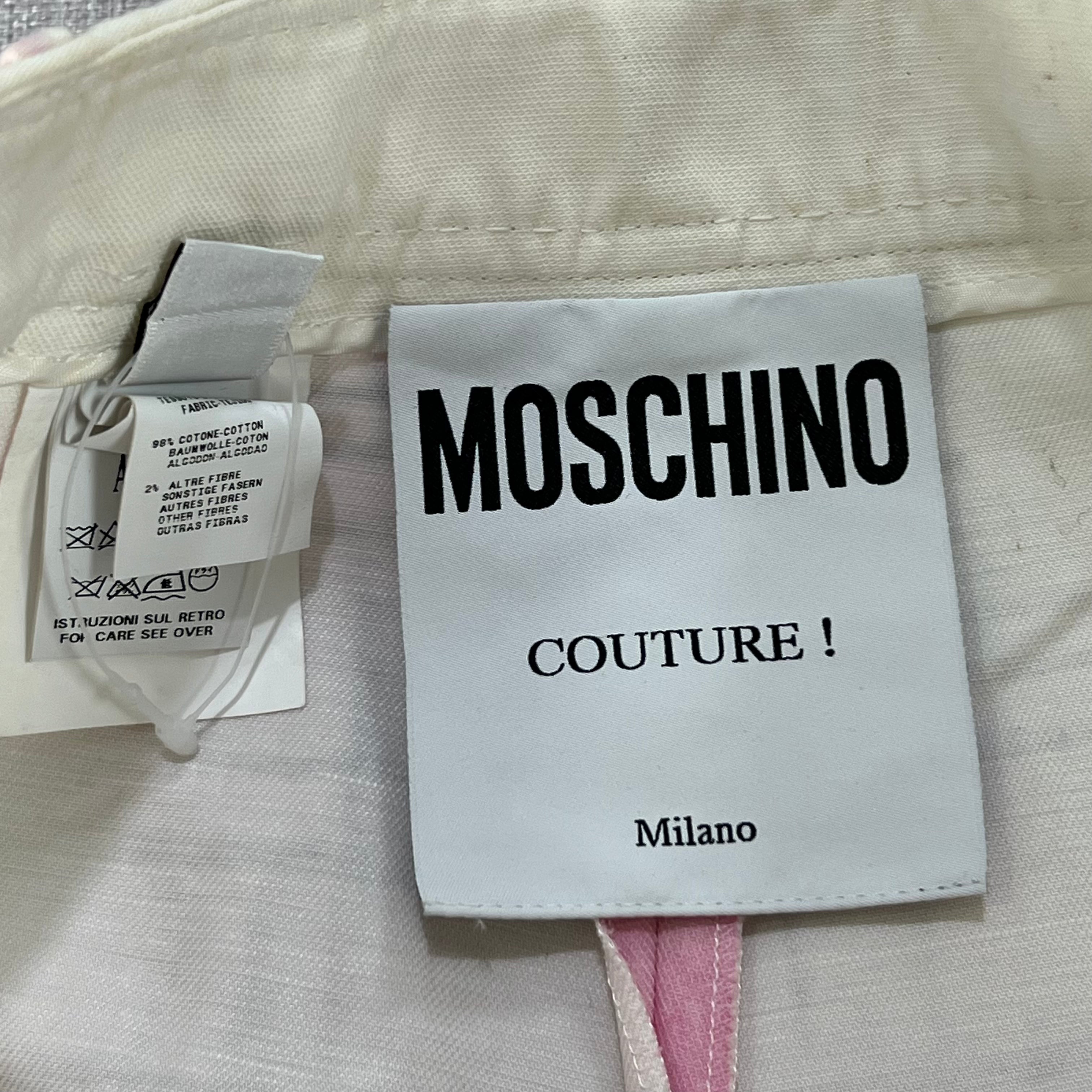 MOSCHINO PLAID PATTERN PINK & BLACK PANTS