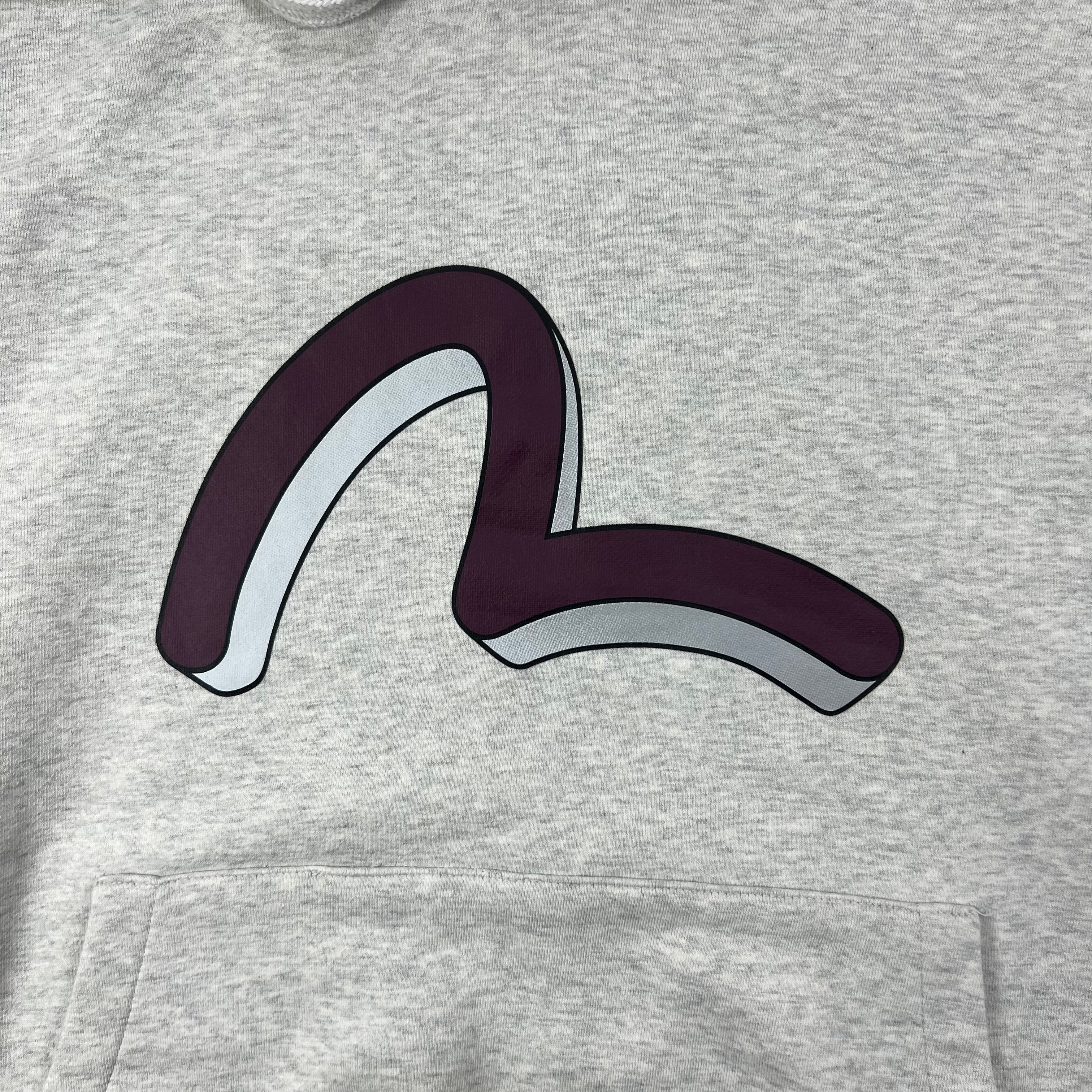 EVISU GREY MARL HOODIE