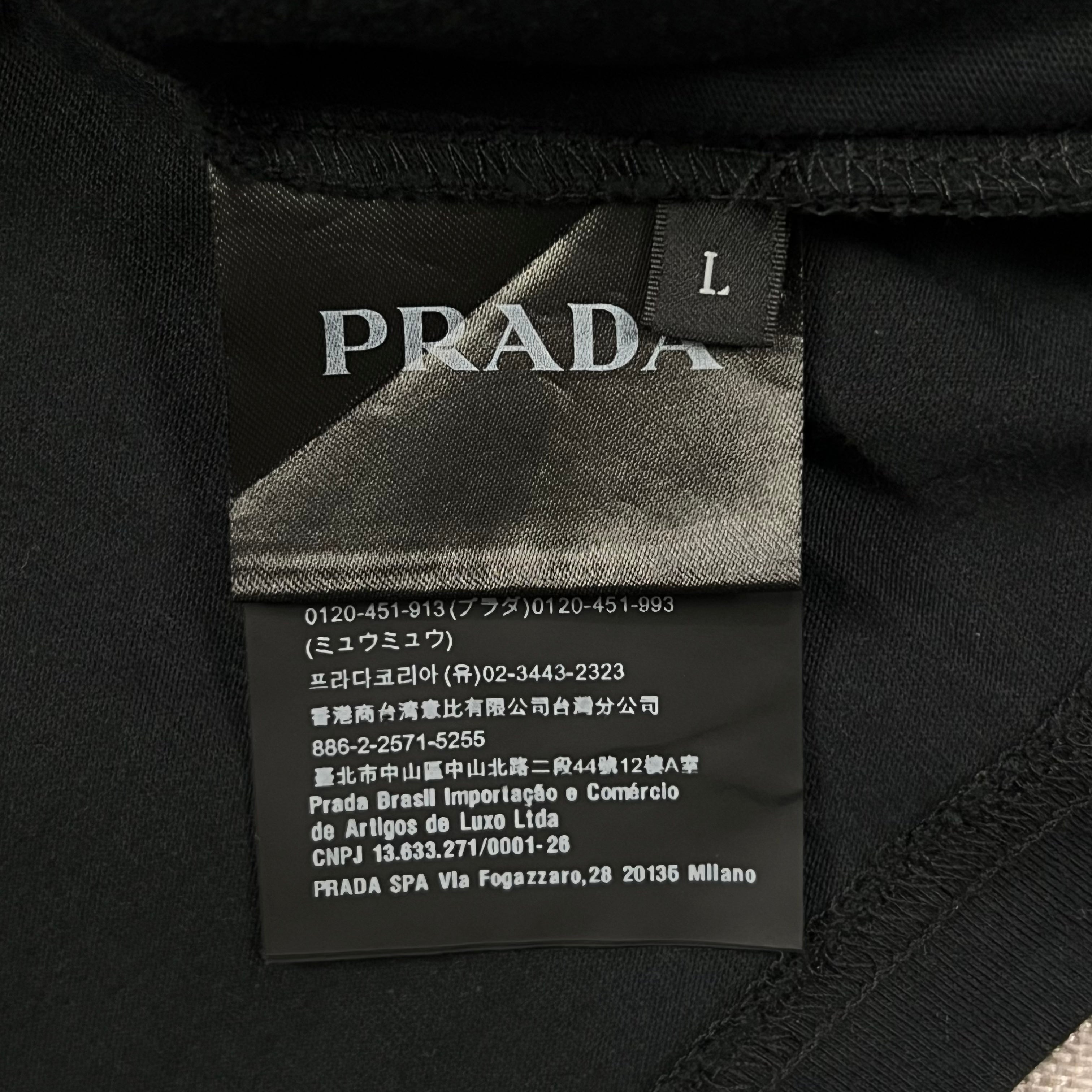 PRADA BLACK COTTON TEE