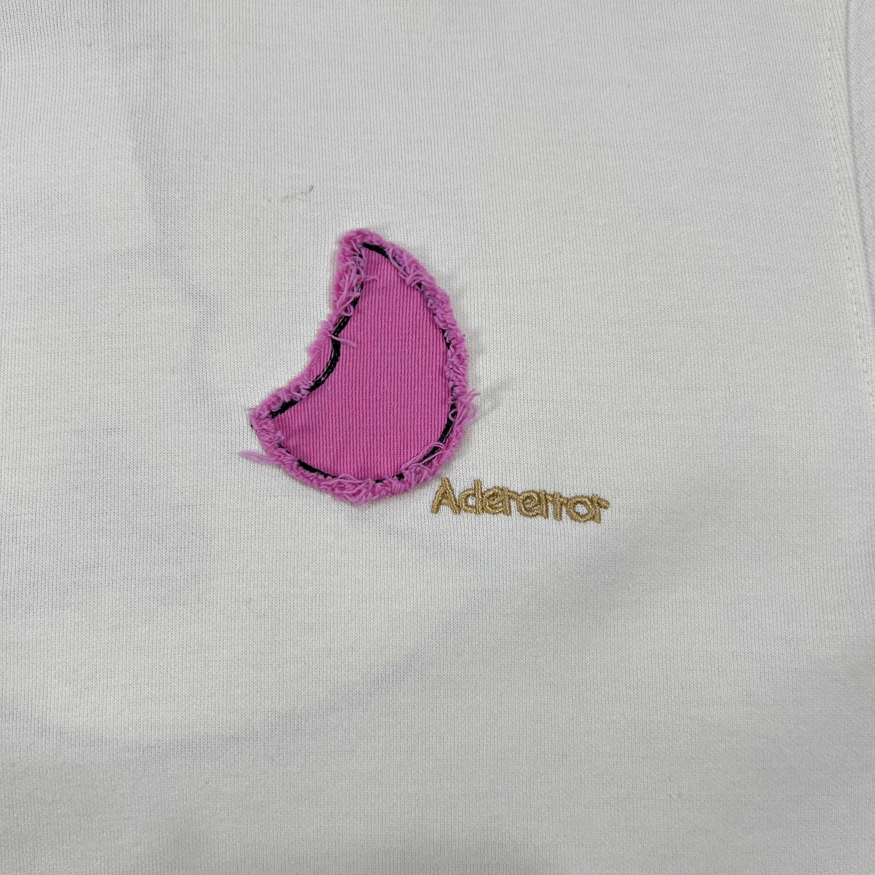 ADER ERROR PINK MOON-SHAPED PATCH TEE