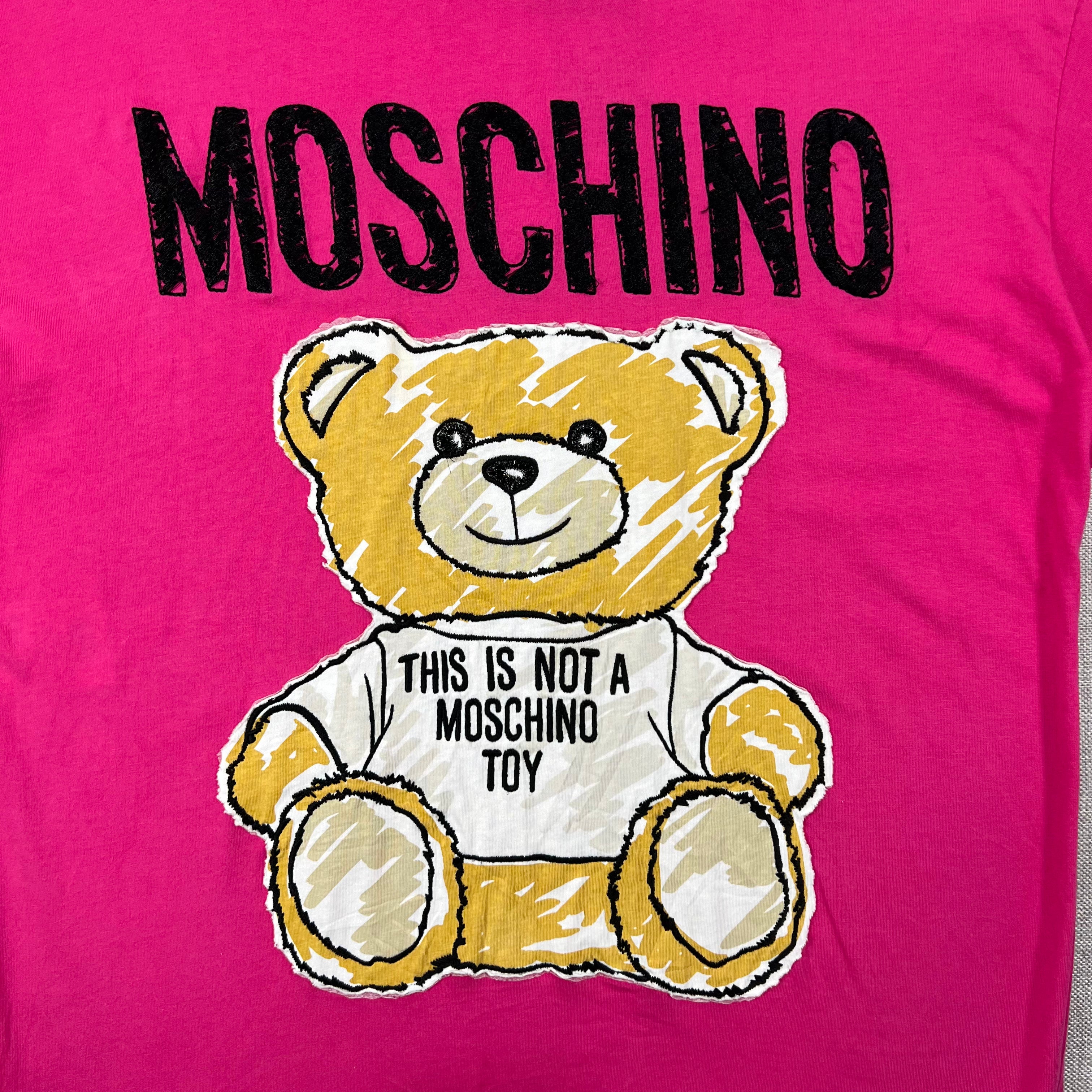 HOT PINK COTTON MOSCHINO TEDDY BEAR TEE