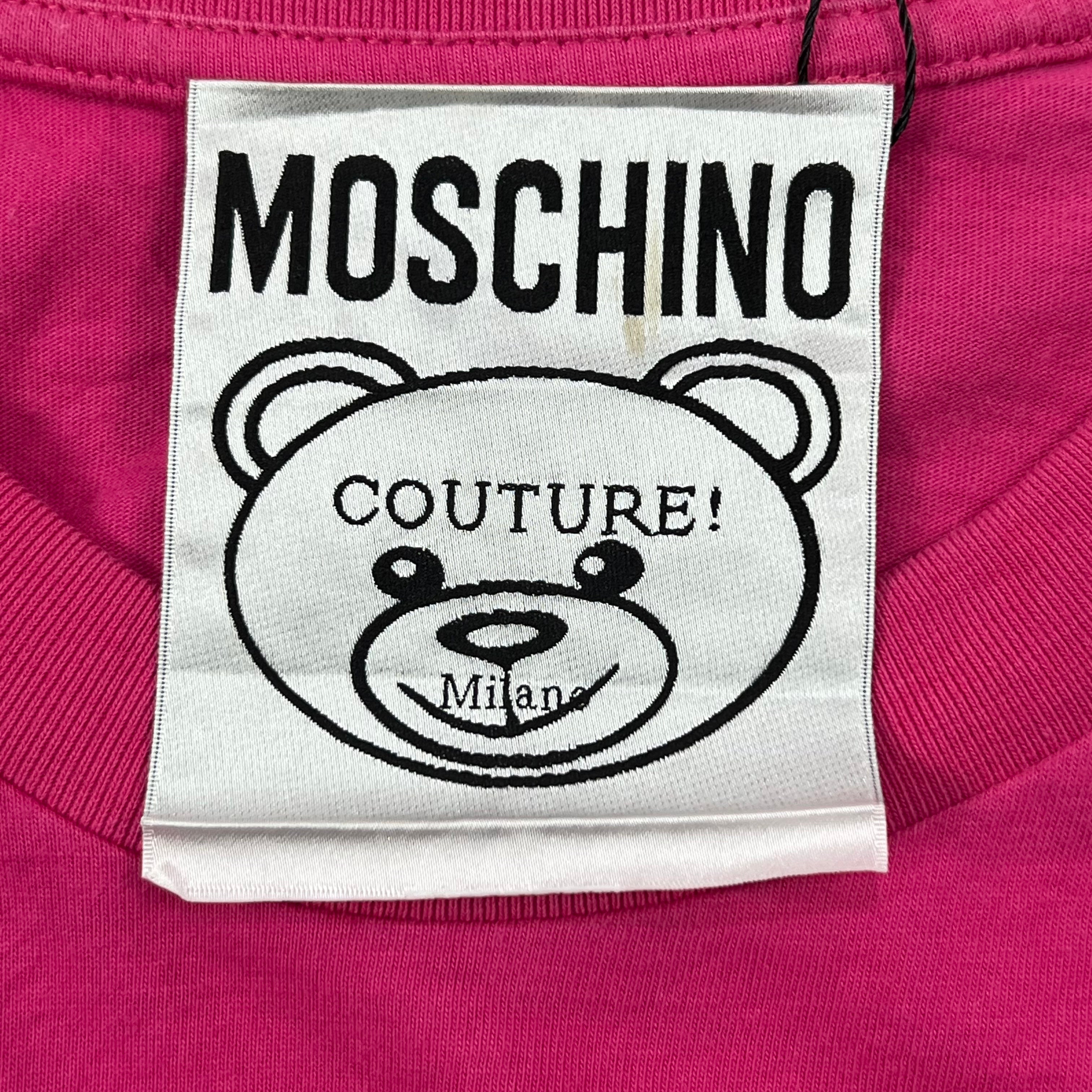 HOT PINK COTTON MOSCHINO TEDDY BEAR TEE