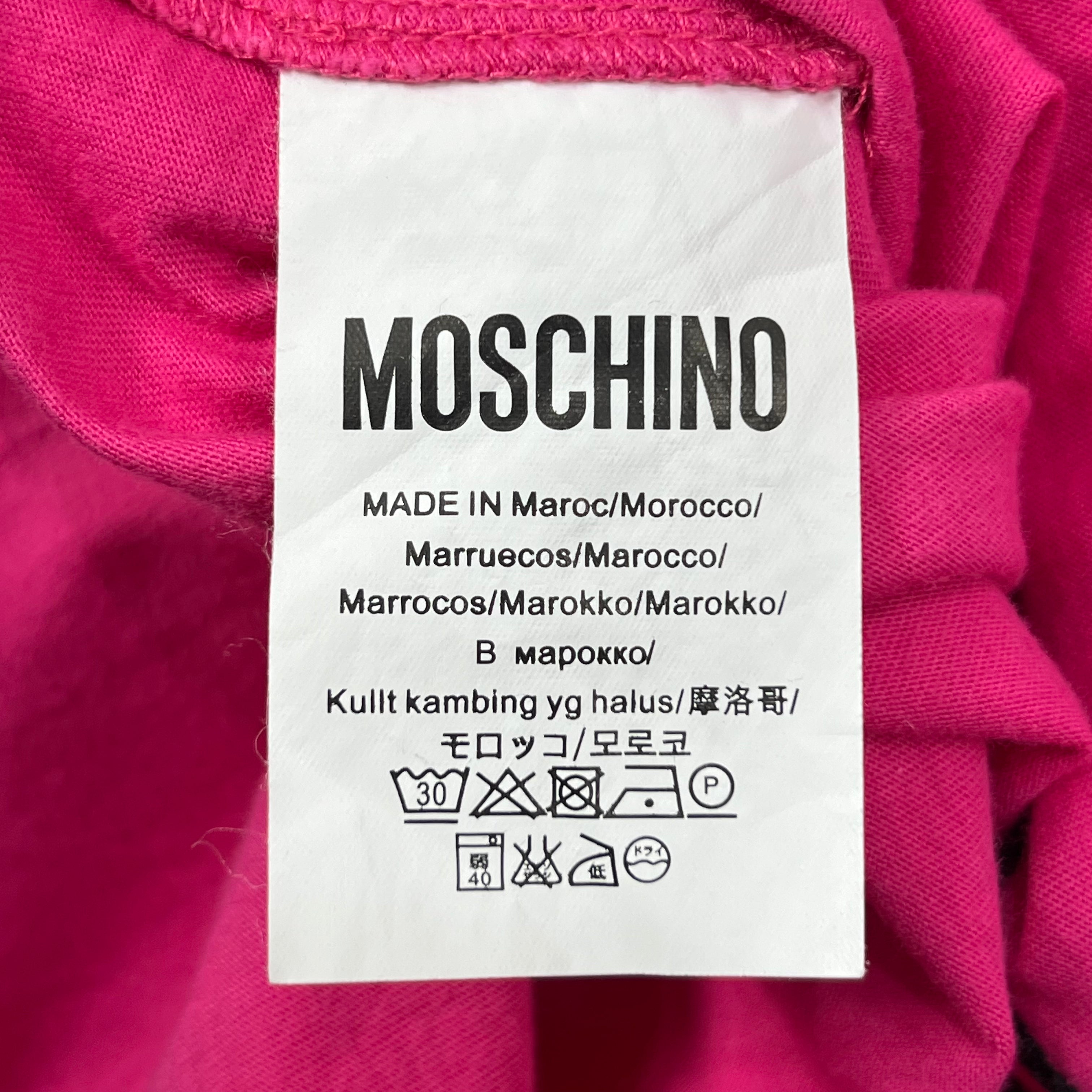 HOT PINK COTTON MOSCHINO TEDDY BEAR TEE