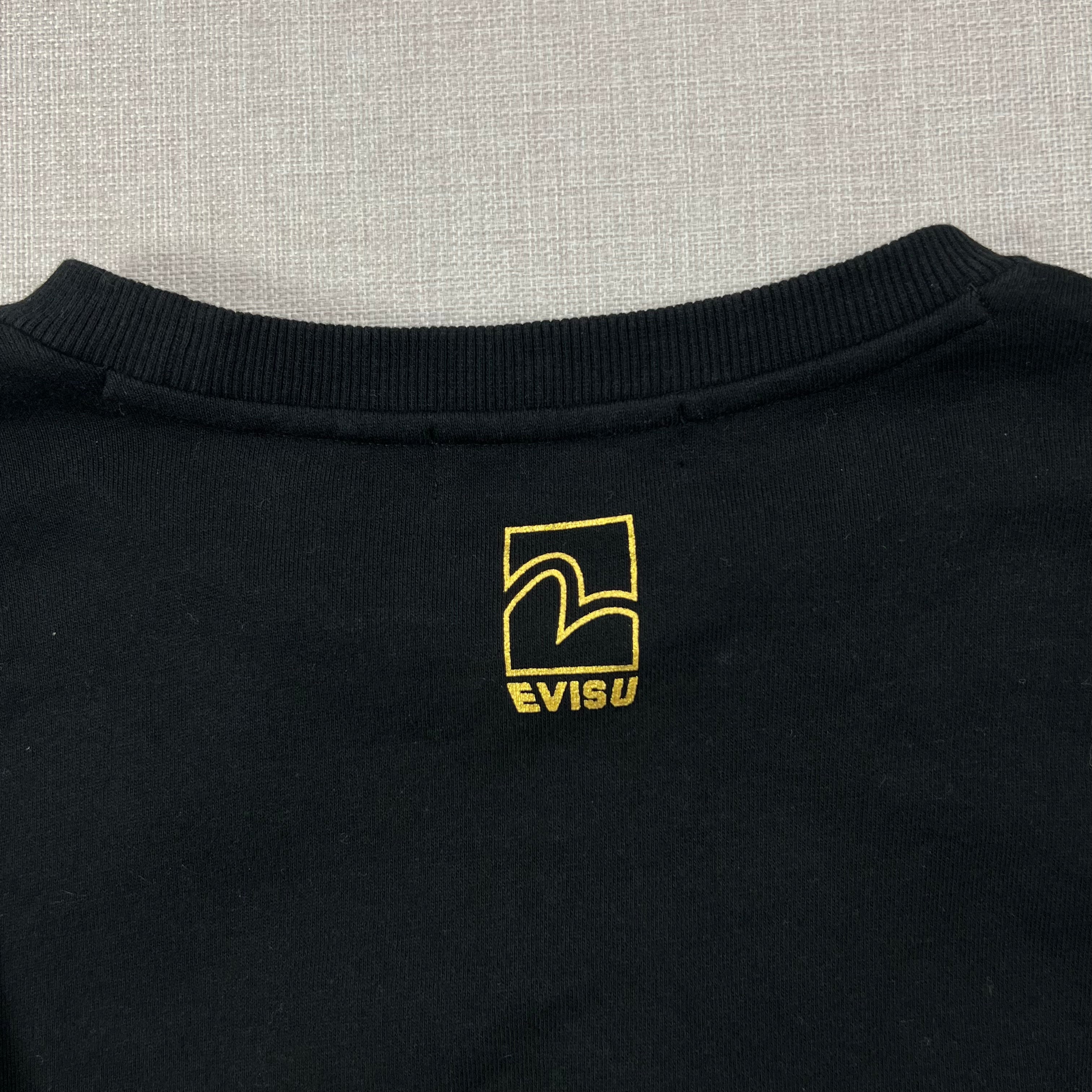EVISU BLACK CREWNECK SWEATSHIRT
