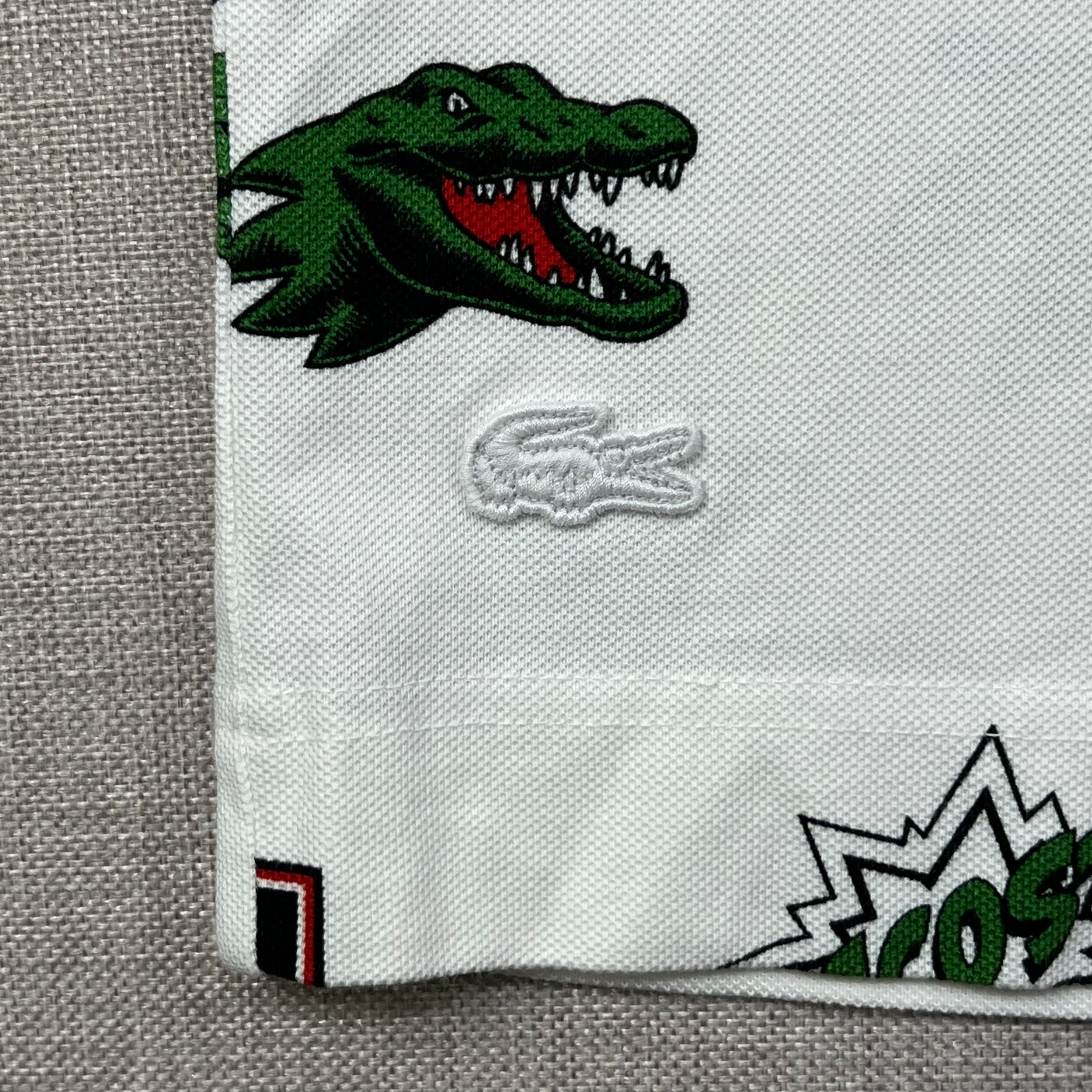 LACOSTE MENS HOLIDAY REGULAR FIT CROCODILE PRINT POLO