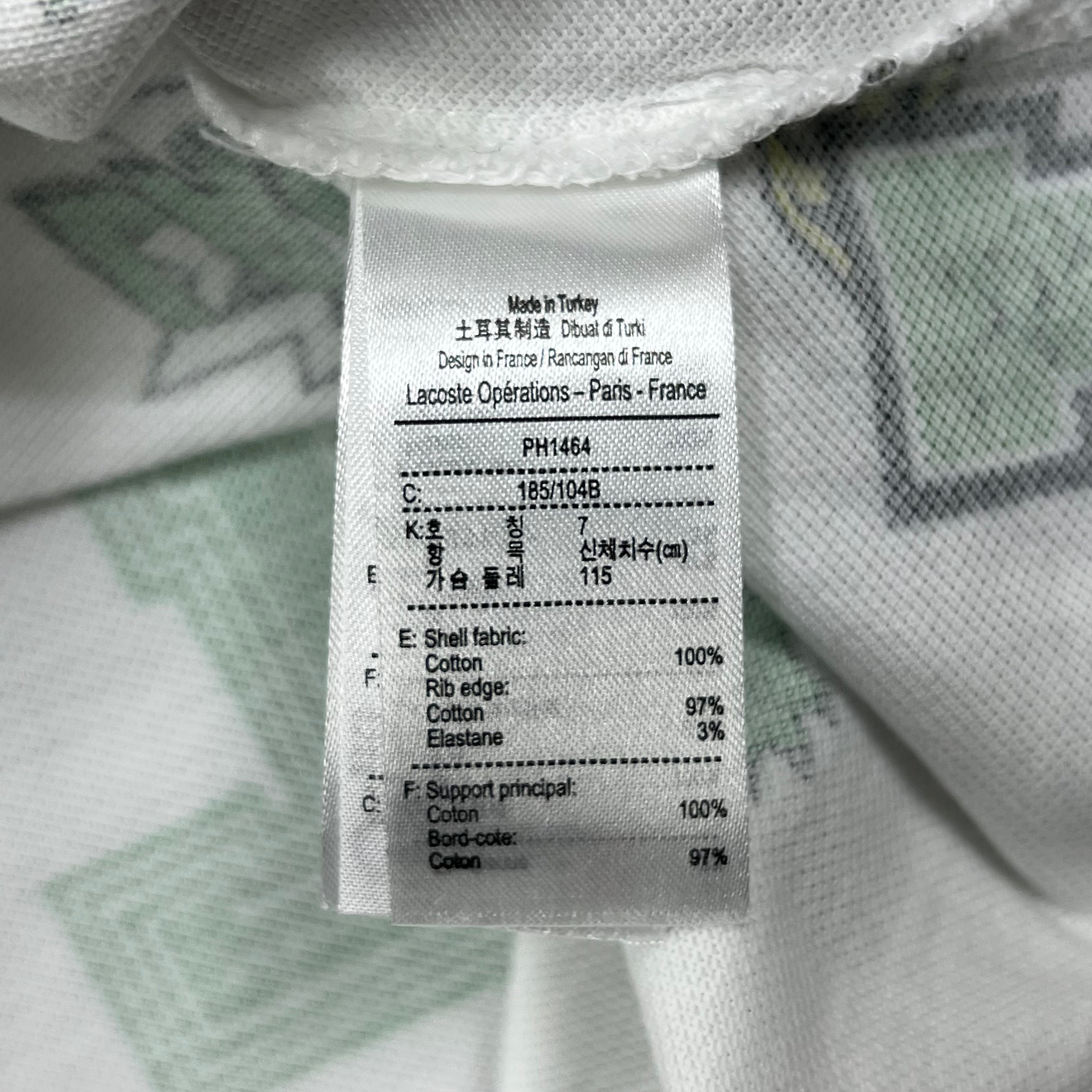 LACOSTE MENS HOLIDAY REGULAR FIT CROCODILE PRINT POLO