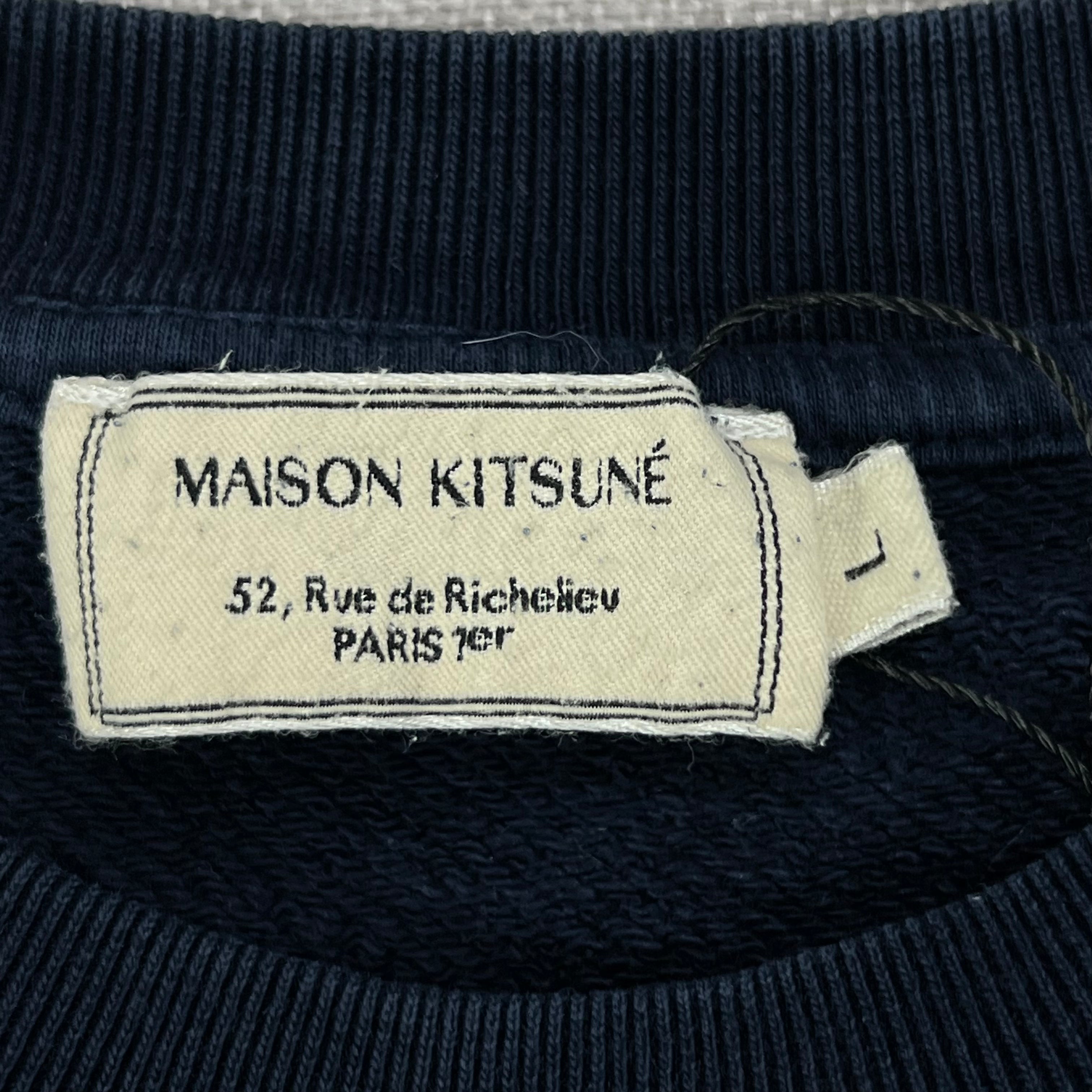 MAISON KITSUNE NEON FOX PATCH CREW SWEATSHIRT
