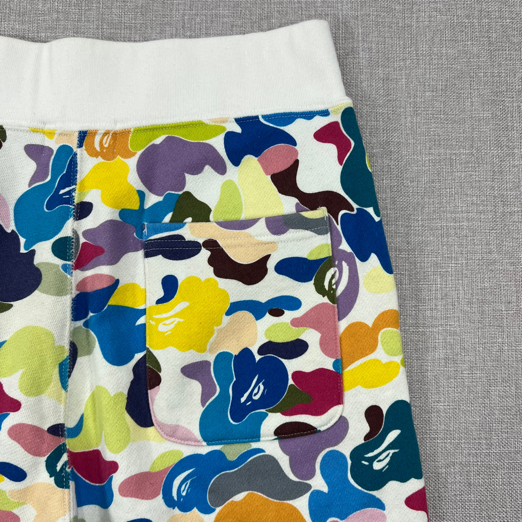 BAPE MULTI CAMO SHARK SWEAT SHORTS