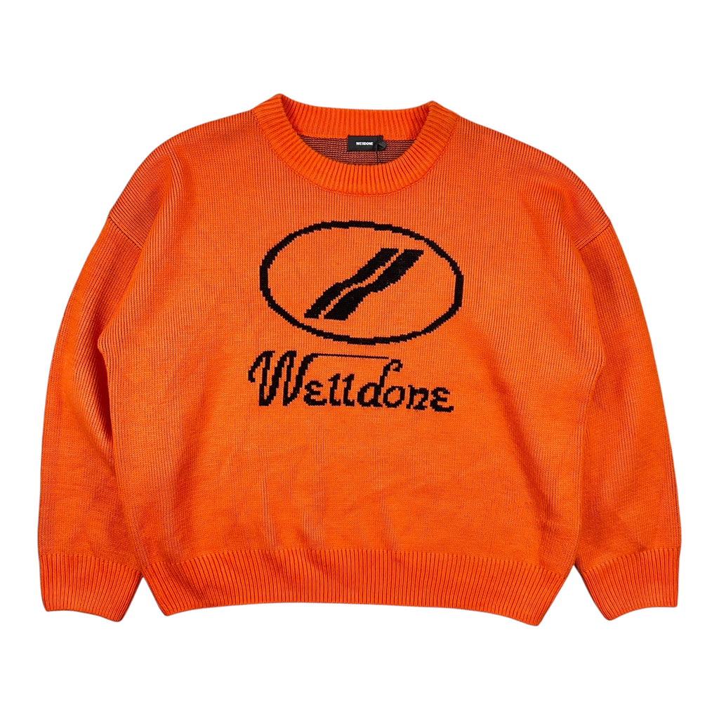 WE11DONE CREWNECK JACQUARD LOGO SWEATER