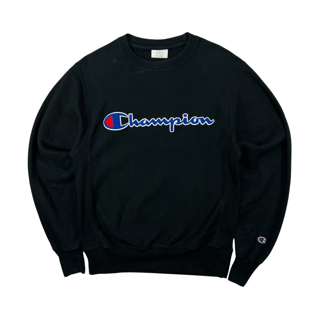 CHAMPION BLACK REVERSE WEAVE SWEATSHIRT
