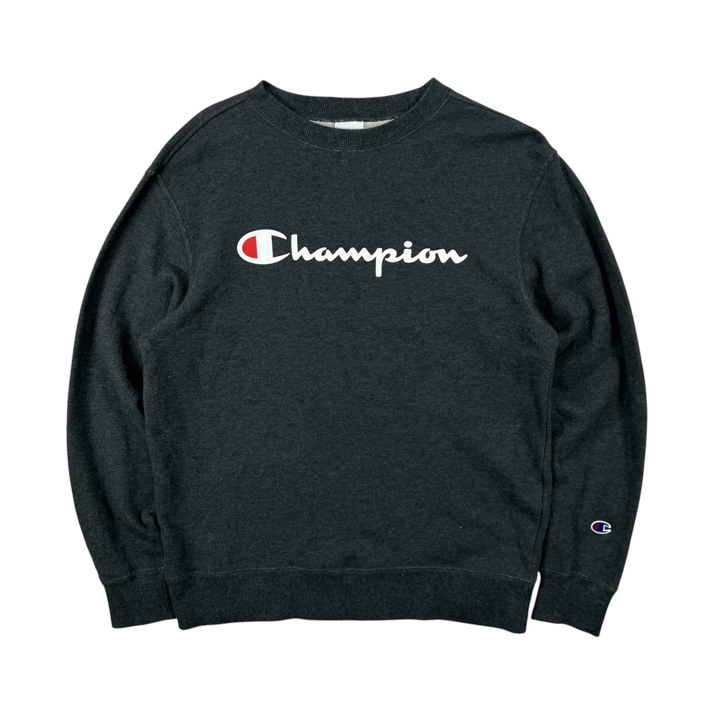 CHAMPION PROMINENT WHITE SCRIPT CREWNECK SWEATSHIRT
