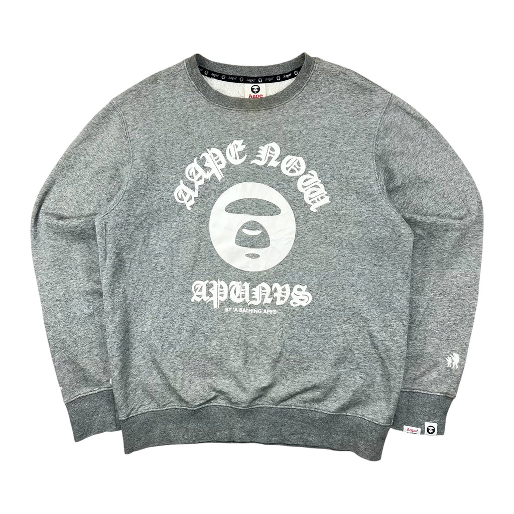 AAPE HEATHER GREY "AAPE NOW" SWEATSHIRT