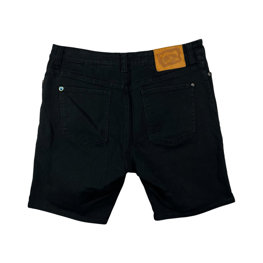 ICECREAM EMBROIDERED RUNNING DOG BLACK DENIM SHORT