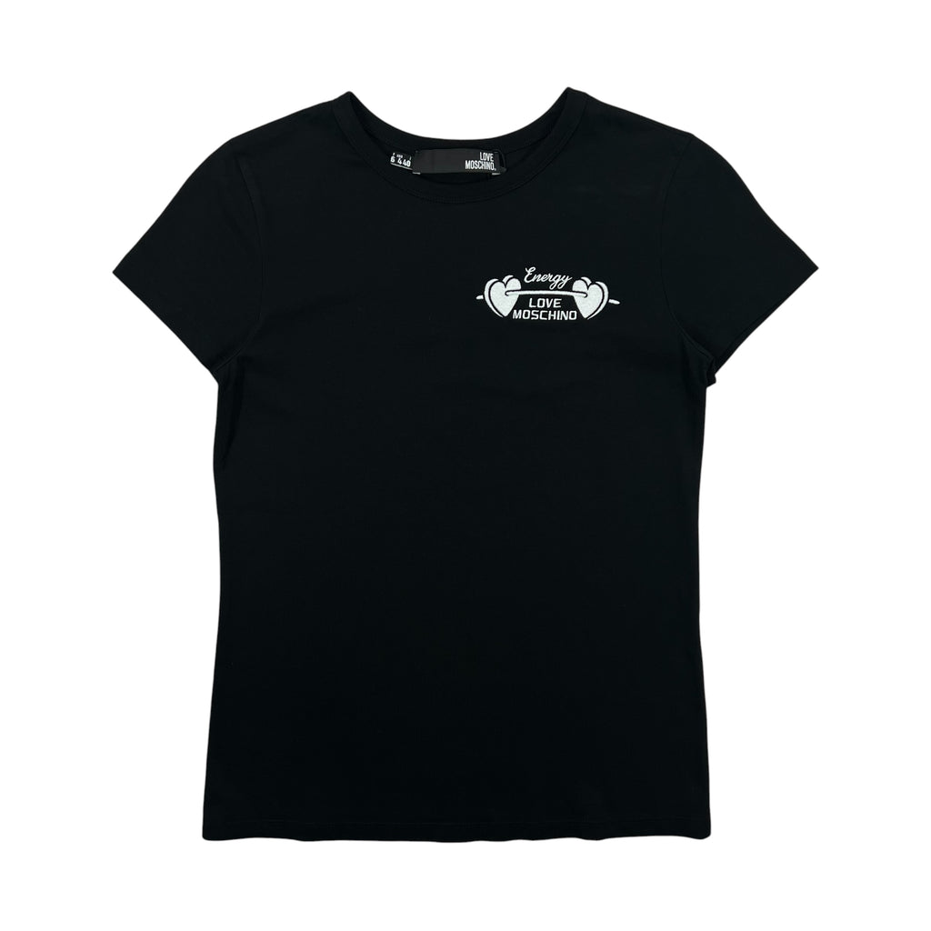 LOVE MOSCHINO "ENERGY" BLACK TEE