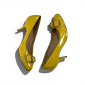 SALVATORE FERRAGAMO YELLOW PATENT VARA BOW
