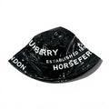 BURBERRY BLACK LEATHER BUCKET HAT "HORSEFERRY"