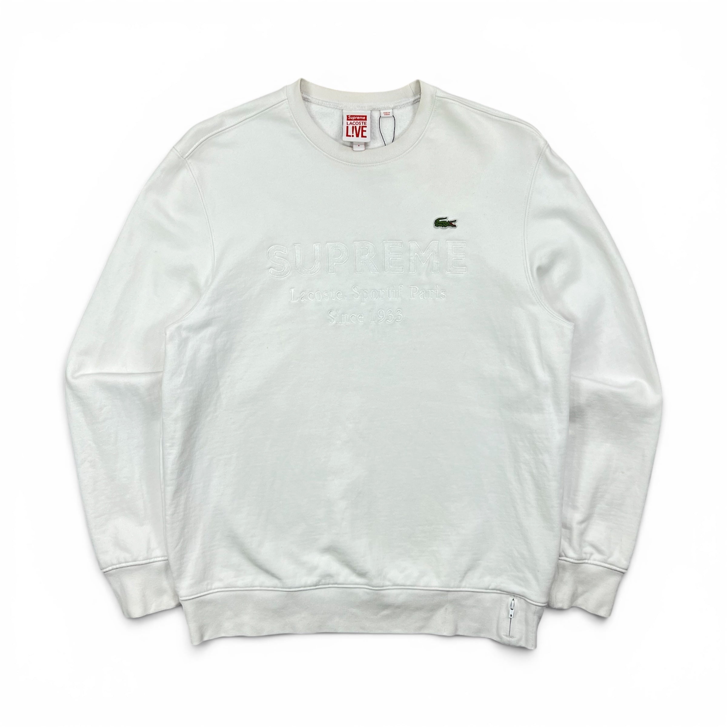 SUPREME X LACOSTE LIVE CREWNECK SWEATSHIRT