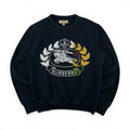 BURBERRY SPLIT-COLOR EMBROIDERED CREST CREWNECK SWEATSHIRT