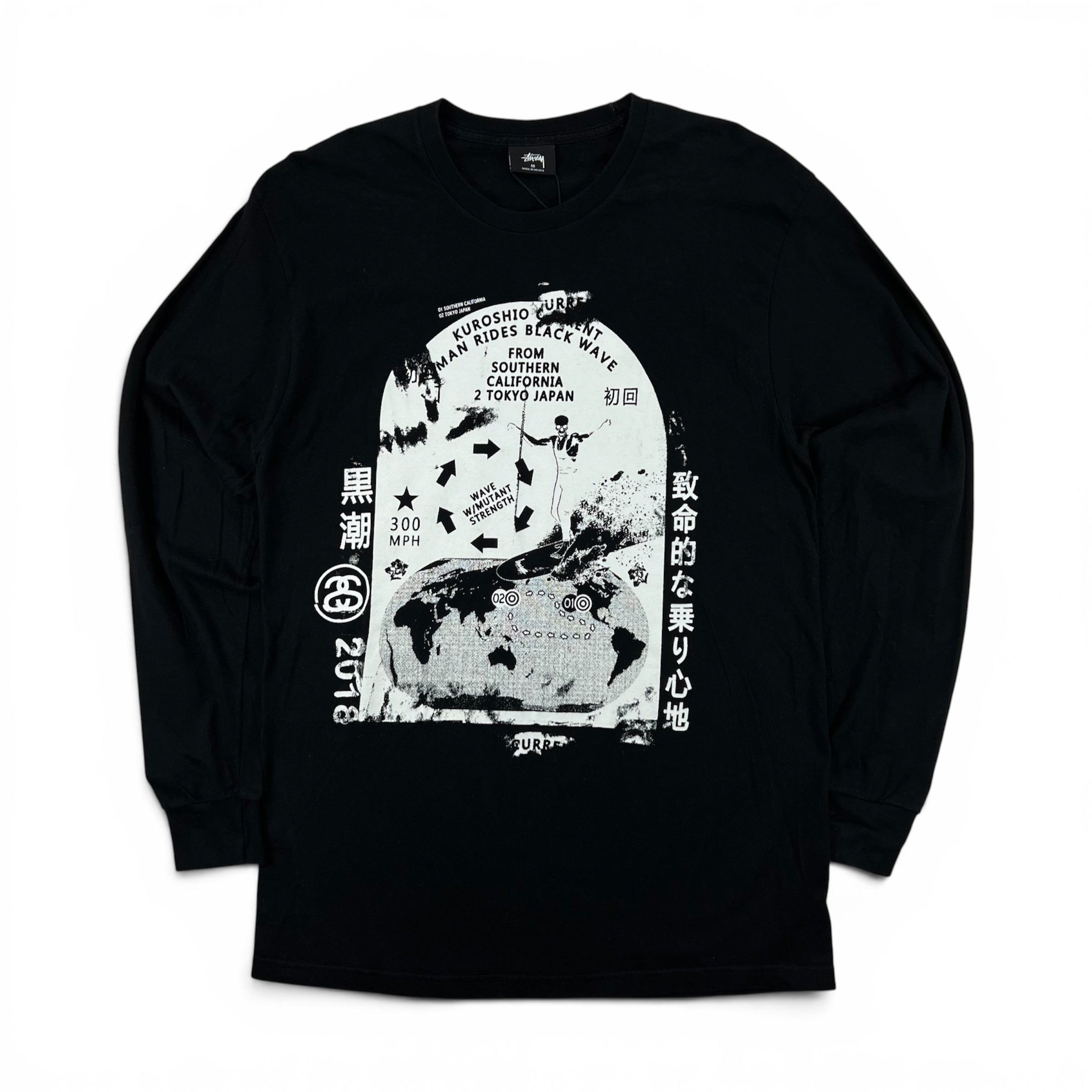 STUSSY "BLACK WAVE" L/S