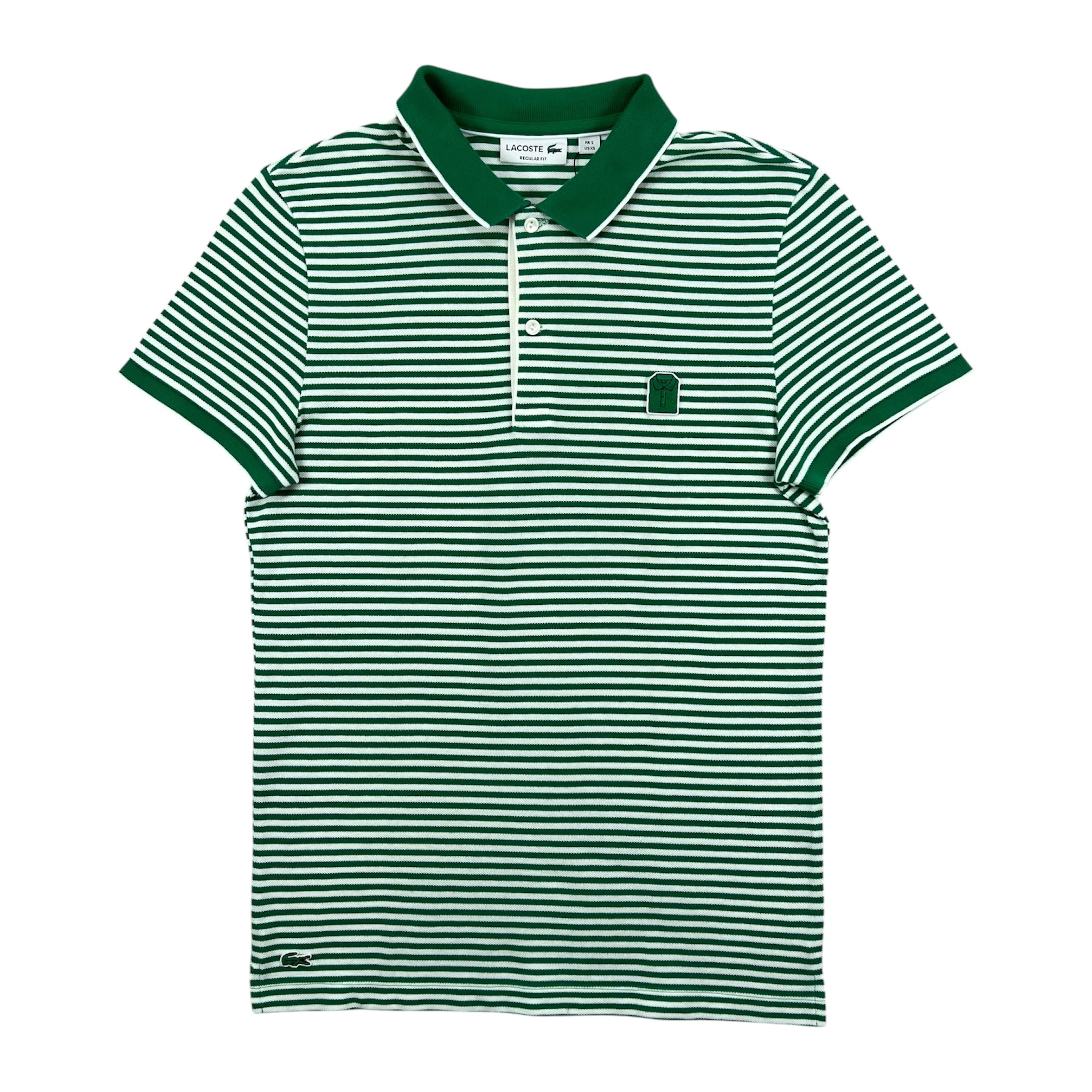 LACOSTE GREEN STRIPED P/S