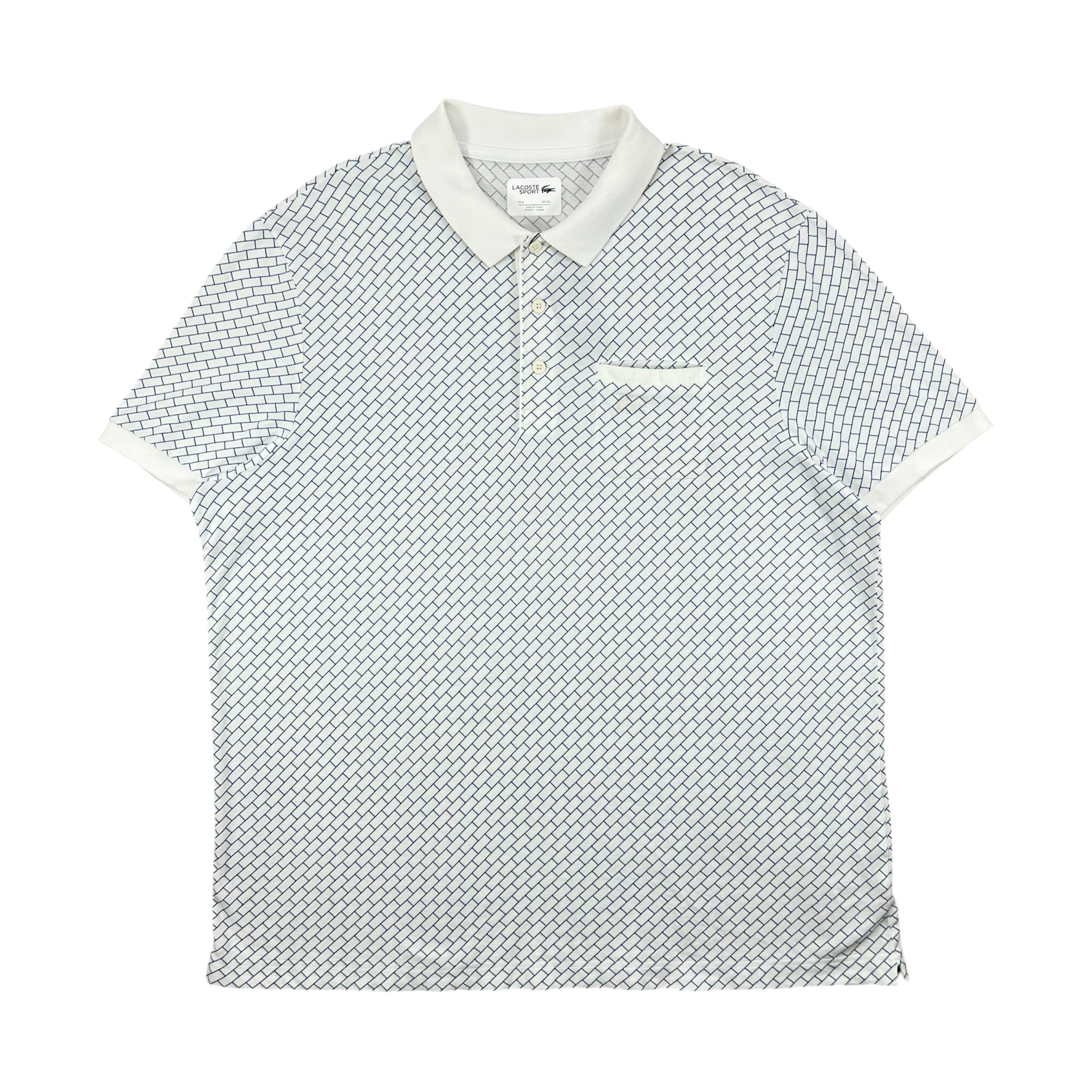 LACOSTE SPORTS GEOMETRIC GRID PATTERN POLO