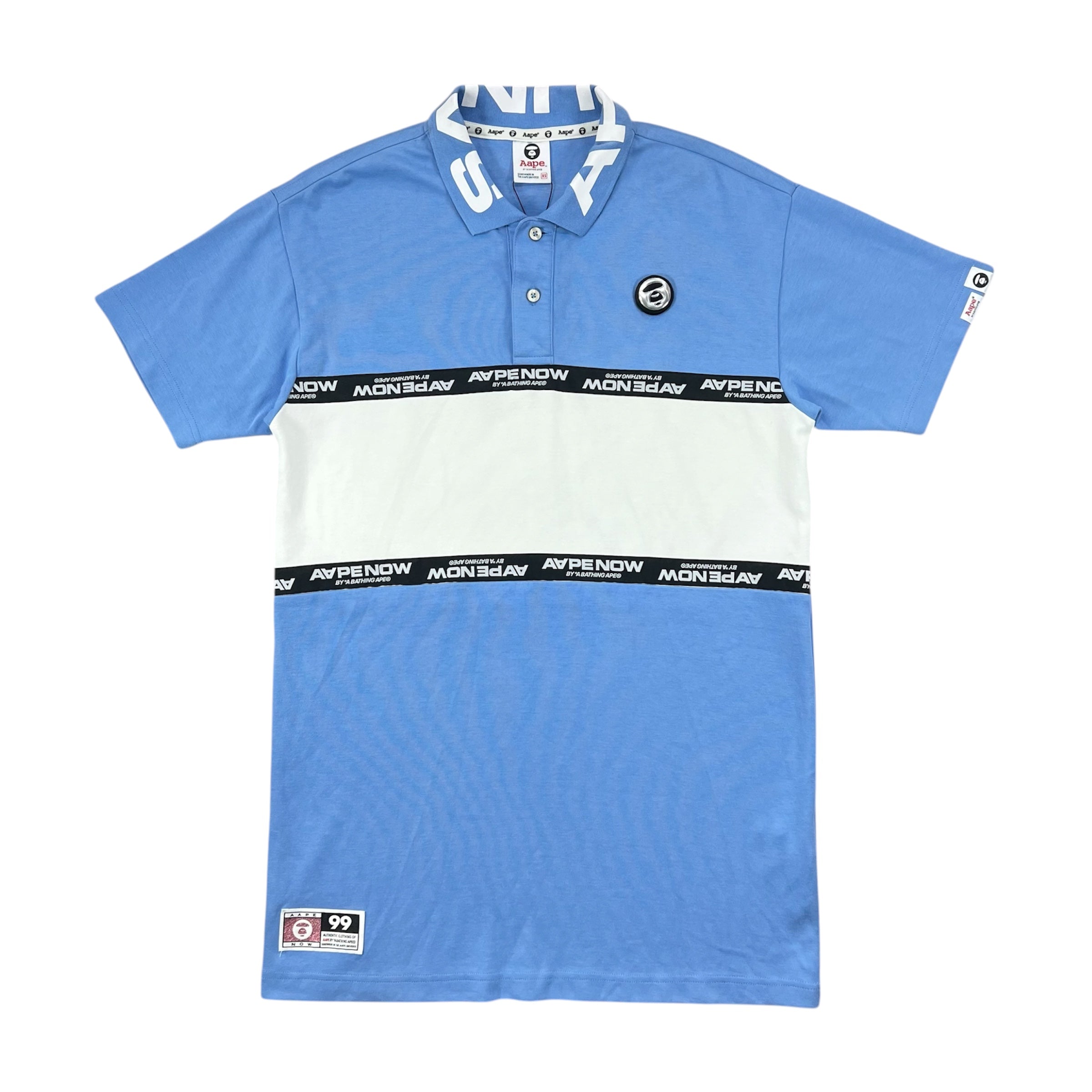 AAPE P/S "AAPE NOW" BLUE & WHITE COLORBLOCK