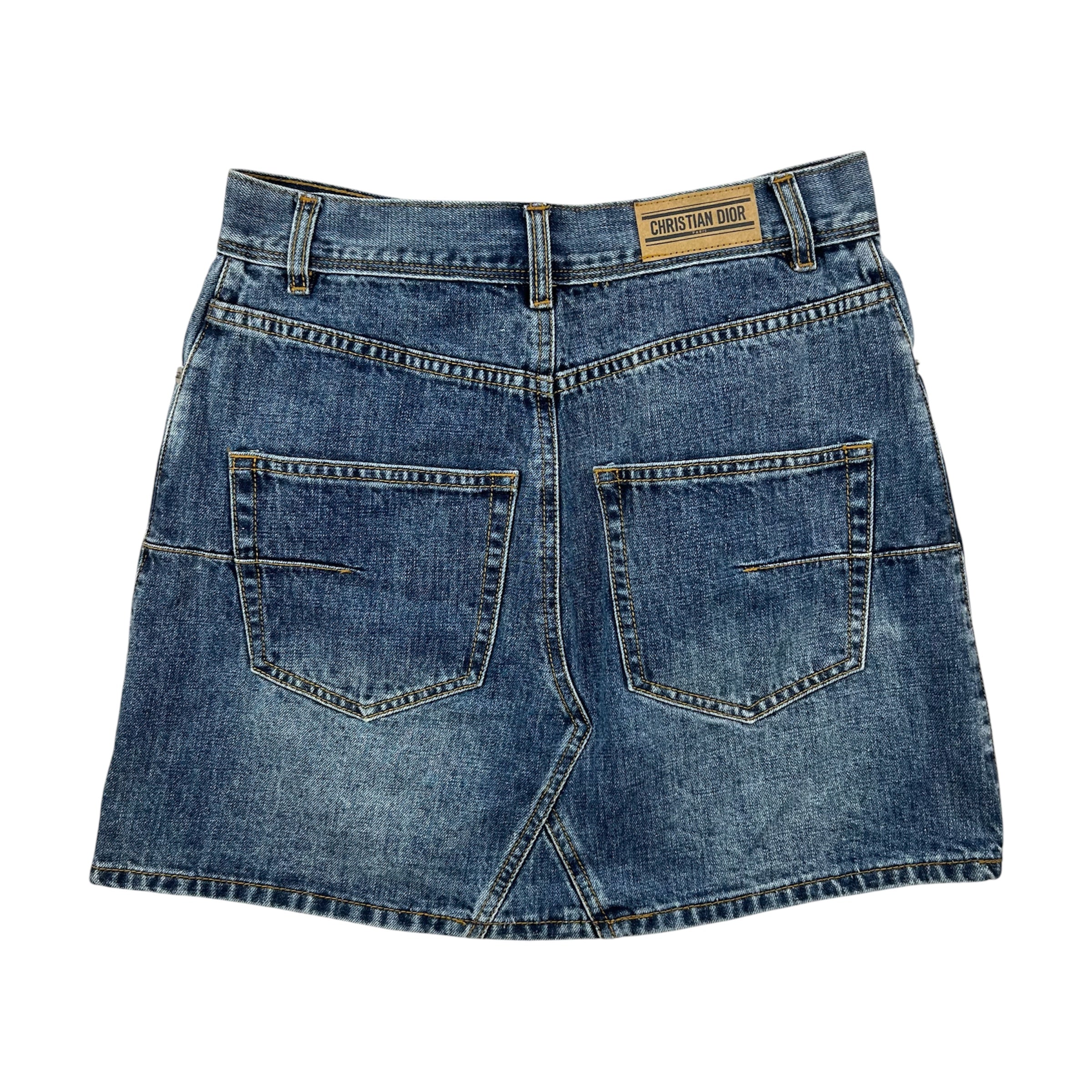 CHRISTIAN DIOR INDIGO DENIM MINI SKIRT