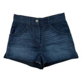 CHANEL DENIM SHORT FEATURE A SIGNATURE COCOMARK BUTTON