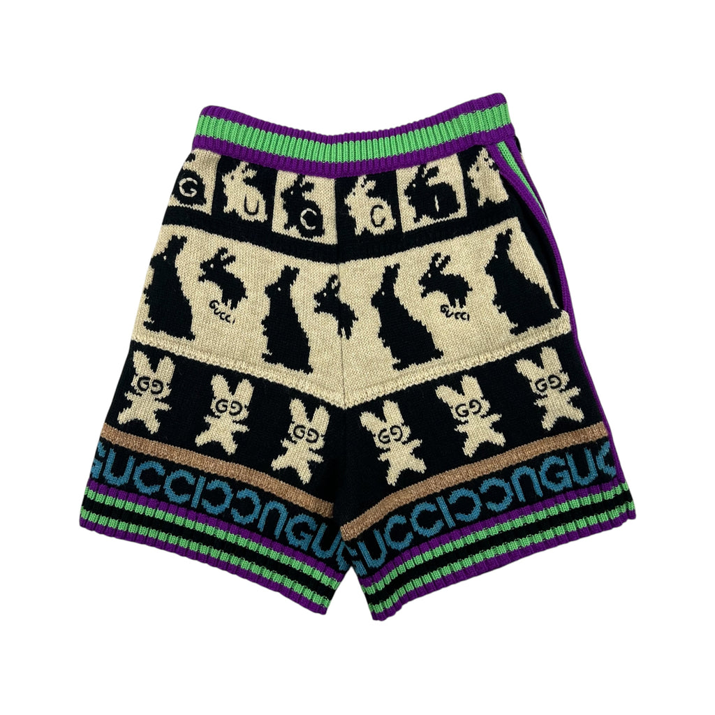 GUCCI JACQUARD-KNIT WOOL AND COTTON BLEND SHORTS