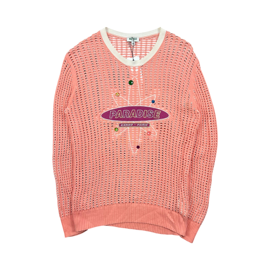 KENZO PARADISE PINK MESH KNITTED SWEATER
