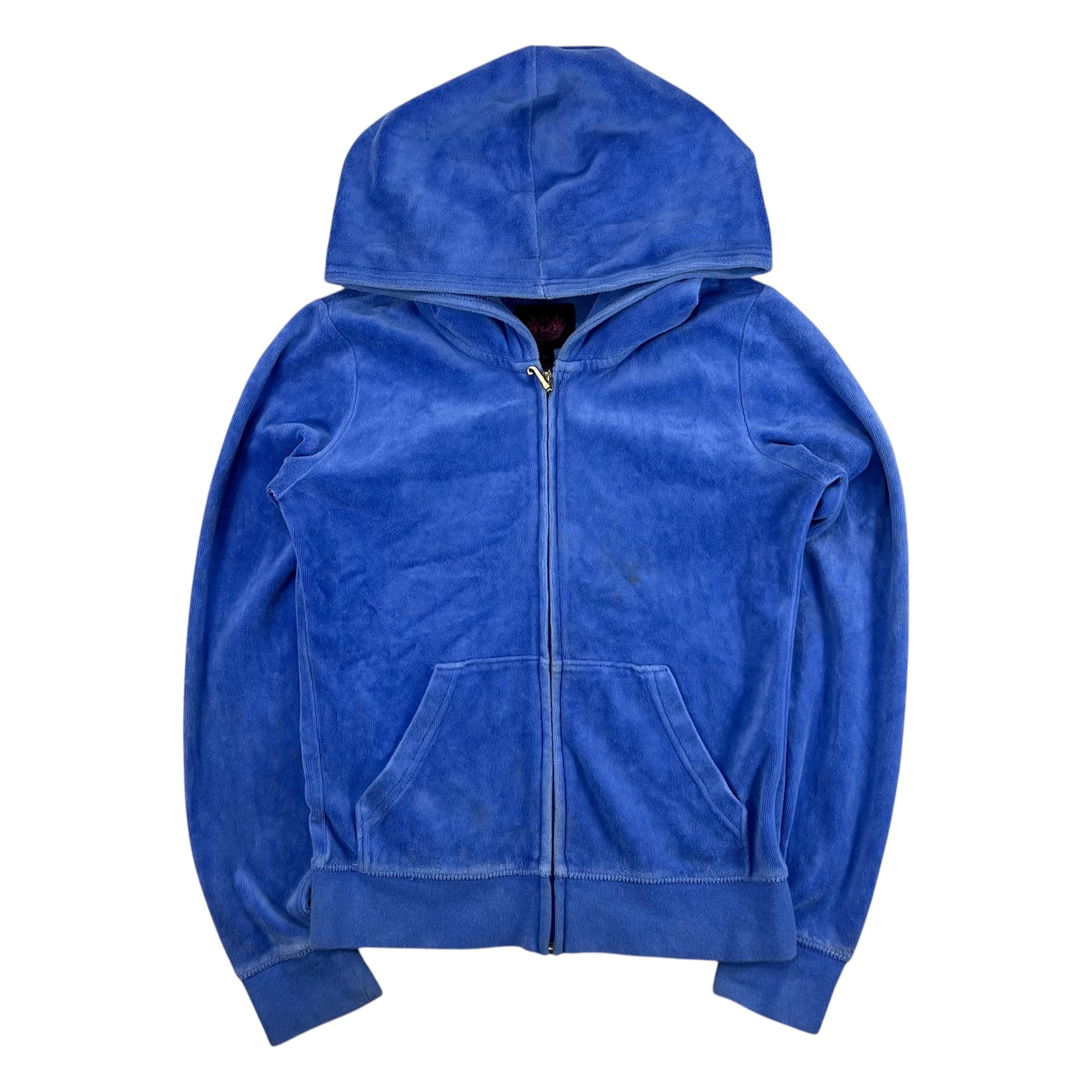 JUICY COUTURE BLUE VELOUR ZIP-UP HOODIE