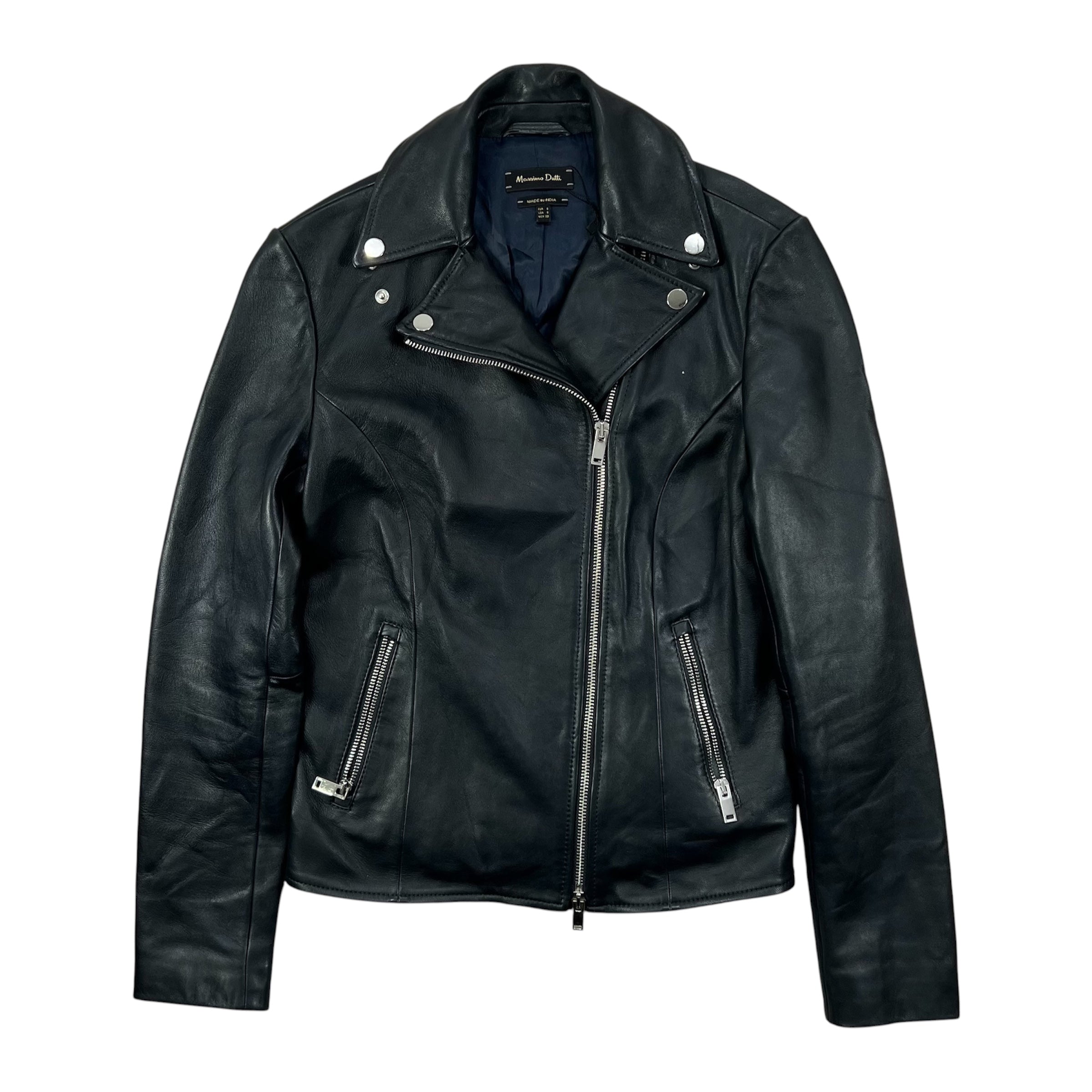 MASSIMO DUTTI LEATHER BIKER JACKET