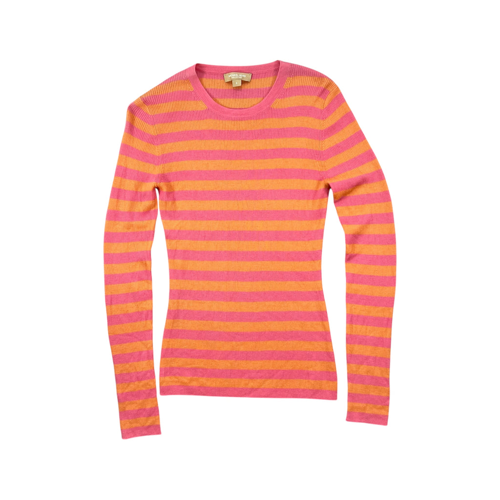 MICHAEL KORS STRIPED LONG-SLEEVE SWEATER