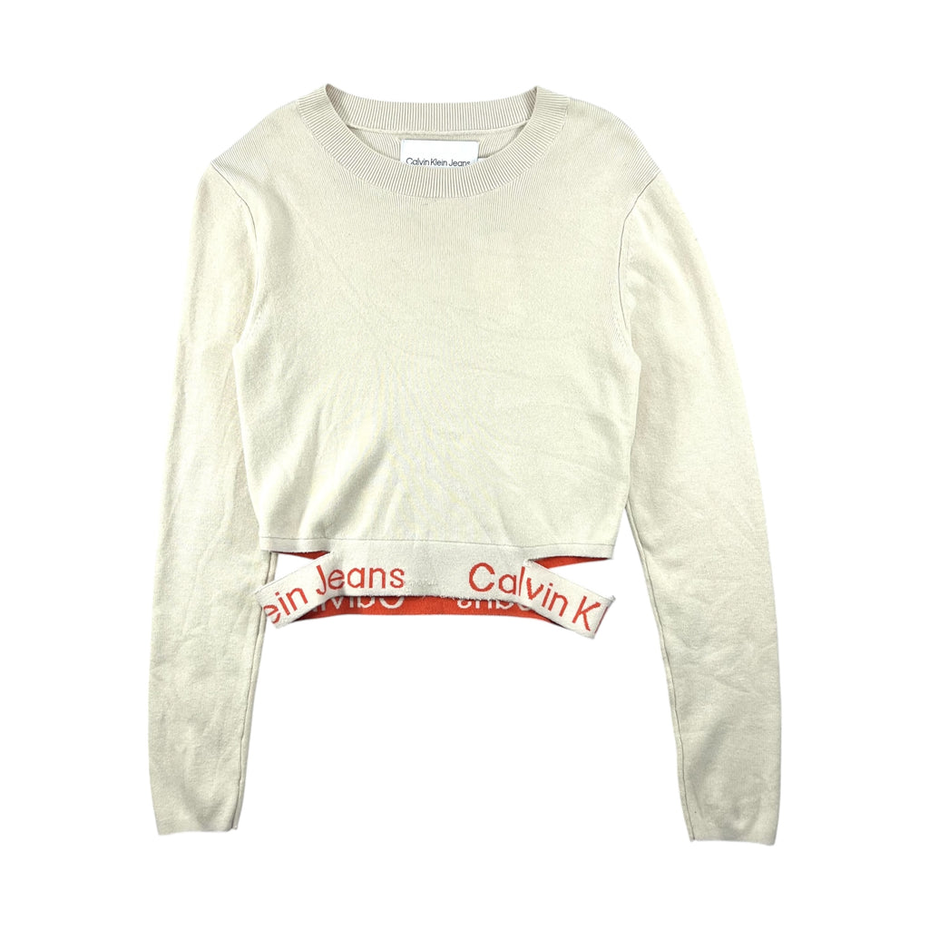 CALVIN KLEIN JEANS WAIST LOGO INTARSIA SWEATER