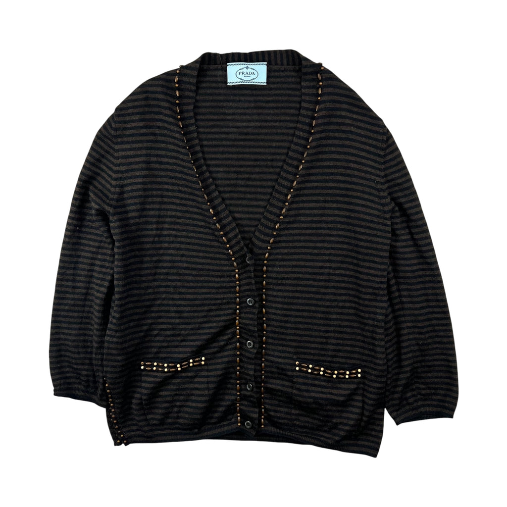 PRADA STRIPED CARDIGAN
