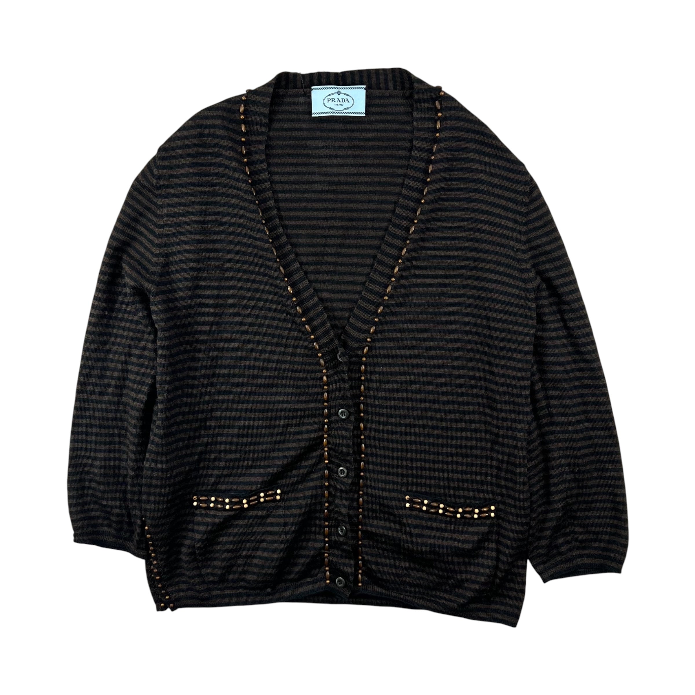 PRADA STRIPED CARDIGAN